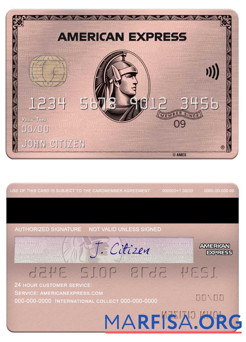 Downloadable USA University of Southern Indiana bank Amex rose gold metal card download for verification